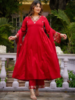 Udbhav Export Embroidered Kurta, Trouser/Pant & Dupatta Set