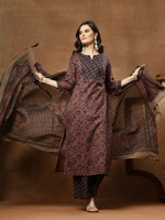 KIMAYRA Women Kurta Palazzo Dupatta Set