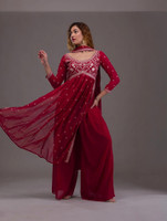 Xomantic FASHION Women Kurta Palazzo Dupatta Set