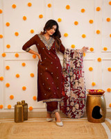 PILUDI Women Kurta Pant Dupatta Set