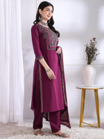 VBUYZ Women Kurta Palazzo Dupatta Set