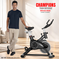 Powermax Fitness BS-125 Upright for Home Pulse Sensor 7kg Flywheel Spinner Exercise Bike(Black, White)