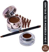 Glam21 Cosmetics 2-in-1 Eyebrow & Gel Eyeliner-24 Hours Stay Quick Dry, Smudge & Waterproof-Brown 4 g(Brown)