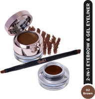 Glam21 Cosmetics 2-in-1 Eyebrow & Gel Eyeliner-24 Hours Stay Quick Dry, Smudge & Waterproof-Brown 4 g(Brown)