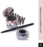 Glam21 Cosmetics 2-in-1 Eyebrow & Gel Eyeliner-Intense Black Color|Quick Dry, Smudge & Waterproof 4 g(Black)