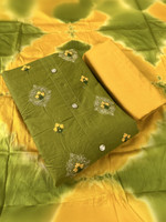 DESIGNERSPOT Cotton Blend Embroidered Salwar Suit Material