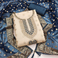 Divastri Silk Blend Embroidered Salwar Suit Material