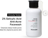Minimalist 2% Salicylic Acid  for Men & Women | Sulphate Free Anti-Acne & Pimple Cleanser for Oily Skin | LHA & Zinc Face Wash(100 ml)
