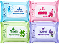 EverGlam Refreshing Wet Wipes With 4 Different Fragrance, Facial Wet Wipes(100 Tissues)