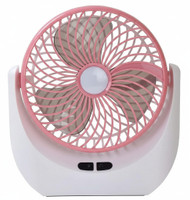 Ampeva High-Speed 4000mAh Rechargeable Table Fan with LED Light, Portable Fan, USB Fan, USB Battery Powered Quiet Personal Fan, 3 Speed For Kitchen, Office, Home USB Fan(Pink)