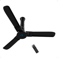 Atomberg Studio+|Adjustable Canopy|High Air Flow|LED Speed Indicator|Low Noise|Designer with 3 Year Warranty BLDC Motor with Remote 1200 mm Ceiling Fan(5 Star | Midnight Black | Pack of 1)