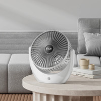 PYXBE Portable Clip on Fan(RECHARGEABLE PORTABLE USB FAN),360° Rotate Personal Mini Fan,Home,Office,3 Speed Portable Clip on Fan,7 Inch Powerful USB Table Fan Rechargeable Fan(Dark White)