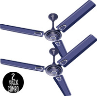 MinMAX winger ultra High Speed 1200 mm 3 Blade Ceiling Fan(Energy Saving | Silver, Blue | Pack of 2)