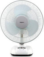 IMPEX Rechargeable Fan (BREEZE D3) with LED Light 3 Speed Mode with 1 Year Warranty Silent Operation 305 mm Table Fan(White | Pack of 1)