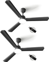 Longway Luminair with 5 Year Warranty BLDC Motor with Remote 1200 mm Ceiling Fan(5 Star | Smoked Brown | Pack of 2)