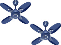 MinMAX Neo Lehar Deluxe 600 RPM Strong Powerful Motor Anti Dust Coating with 24 Months Warranty Energy Saving 600 mm Ceiling Fan(5 Star | Silver Blue | Pack of 2)