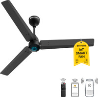 Atomberg Renesa Smart Midnight Black 5 Star 1200 mm 3 Blade Ceiling Fan(BLDC Motor with Remote | Midnight Black | Pack of 1)