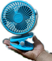 BAJAJ Pygmy Mini Rechargeable 110 mm 3 Blade Table Fan(Silent Operation | BLUE | Pack of 1)