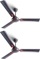 Longway Creta P2 with 2 Year Warranty Ultra High Speed 1200 mm Ceiling Fan(Smoked Brown | Pack of 2)