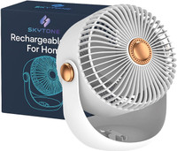 SKYTONE Rechargeable Desk Fan, Portable USB-Powered Table Fan 3 Blade Cooling Mini Fan for Indoor, Outdoor USB Fan USB Fan(White)