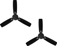 LUMINOUS Rio Novo 1200 mm 3 Blade Ceiling Fan(Preto Black, Pack of 2)