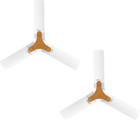 LUMINOUS New York Brooklyn 1200 mm 3 Blade Ceiling Fan(White, Pack of 2)