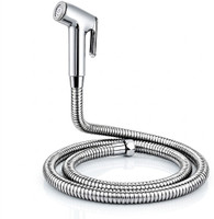 KURIC ABS Contii Health Faucet with SS-304 Grade 1 Meter Flexible Tube and Wall Hook , Chrome Finish, Bathroom Hand Shower Health Faucet, Toilet Bidet Sprayer Set Health  Faucet(Wall Mount Installation Type)