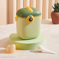 TONY STARK Baby Travel Formula Dispenser with Handle & Scoop, Milk Powder Storage Box  - Plastic(Portable Formula Container, Dino Olive Green)