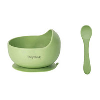 TONY STARK Silicone Baby Feeding Bowl & Spoon Set,Suction Baby Bowl &Soft Spoon for Toddler  - Silicone(Green)