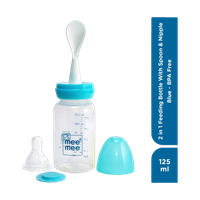 MeeMee Baby bottle gentle, flexible nipple BPAfree food grade polypropylene material  - Polypropylene, Silicone(Blue)
