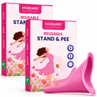 MILDCARES Reusable Stand and Pee with Cramp Relief Roll On 10ml Reusable Female Urination Device(Pink, Pack of 1)