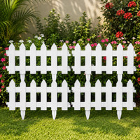 Asharya Pack Of 4 Decorative Plastic Garden Fence Outdoor (40 CM) 0.28 m Fence Picket(White)