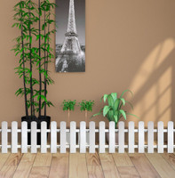 Gardenfix Fence/Picket Fence - Plant Partition Fence (with Spike for Soil Insert) Solid WPC Material - White - Big Size - 6 feet Fence Coverage (Set of 6) 0.3 m Fence Picket(White)