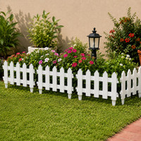 Handybee Pack Of 4 Durable Plastic Garden Fence Outdoor, Garden Decor(40 x 28 CM) 0.28 m Fence Picket(White)