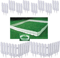 ecoBris Outdoor Garden Fence Border | Decorative PVC Garden Edging (8 Pcs - 2 Set) Plastic Fence Post(208 cm)
