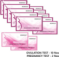 WebMedia One step Rapid LH urine Test|2 preg kit & 10 Ovulation Kit(12 Tests, Pack of 12)