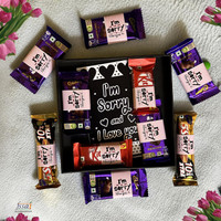 OddClick chocolate gift combo I am sorry I Love You gift pack gift box Paper Gift Box(Multicolor)