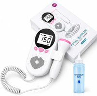 curecheck Fetal Doppler Pregnancy Baby Heartbeat Monitor with LCD Display & Ultrasound Gel White Fetal Doppler