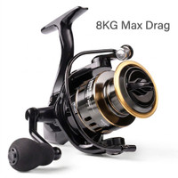 ezzy High Quality Reel Gear Ratio 5.2:1 Metal Spool Saltwater Reel Fishing 8KG HE6000(Spin)