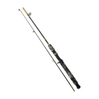 ezzy 7 feet Carp Baitcasting Rod 2-piece Detachable Solid fiber Phantomcaster210 Black Fishing Rod(210 cm, 0.3 kg, Black)