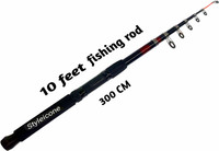 Styleicone 10 feet High Quality fishing rod red73999 ROD 3.0M -DM654 Red Fishing Rod(300 cm, 0.162 kg, Red)