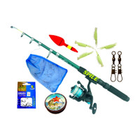SPILE ultimate angle; 7feet fishing full combo kit all in one 7ft Telescopic Rod with Reel, Hooks, Line, Lures & Accessories Multicolor Fishing Rod(210 cm, 0.15 kg, Multicolor)