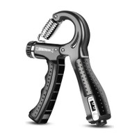 GJSHOP Adjustable Grip Strength Trainer Resistance Forearm Finger Wrist Workout Hand Grip/Fitness Grip(Black)