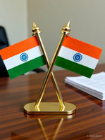 Indian flag for car dashboard, office table, study table Car Dashboard Flag 22.9 cm x 15.2 cm by flage(Nylon, Pack of 1)