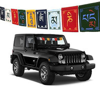 Tibetan Prayer Flags Car Window Flag 6.0 cm x 3.8 cm by PARTY MIDLINKERZ(Polyester)