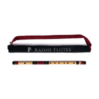 Radhe Flutes C Sharp MIddle Octave Right Handed Black & Maroon Assorted Cover. PVC Flute(48 cm)