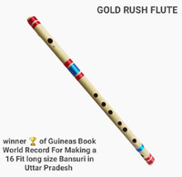 Gold Rush C Natural Medium Scale Professional Right Hand Size Flute (Bansuri) 19.5 Inch Bamboo Flute(48 cm)