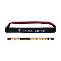 Radhe Flutes C Natural Bansuri Right Hand Middle Octave Black/Maroon With Assorted Cover PVC Flute(53 cm)