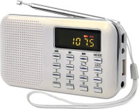 Faux Fixxen White Pocket Mate with USB, SD Card and Headphone Jack FM Radio FM Radio(White)