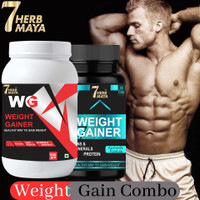 7Herbmaya Weight Gain Capsule/Muscle Building Combo/Weight Gain Powder/Weight Gain Powder Combo(500 G, 60 Cap)